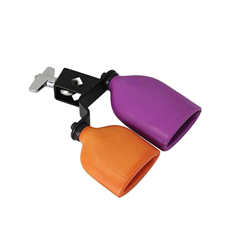 Bicolor Cowbell for Drum Set High and Low Tones Double Mounted Bell Kit Percussion Instruments Medium Size