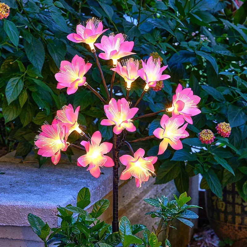 Camellia Solar Light Buitenshuis Waterdichte Decoratie Buitentuin Zonnebloemen Gazonlampen Voor Patio Tuin Vakantie Decoratie