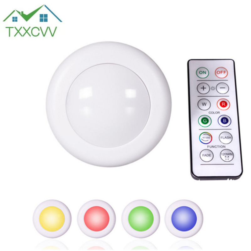 LED Cabinet Lights battery RGB Color Dimmable Operated Portable Kitchen Counter Lighting remote controller night light