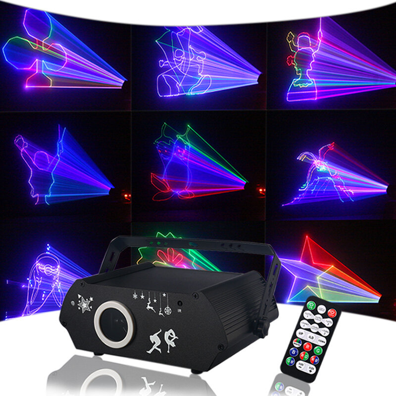 DJ Party Lights Disco Color Indoor Animation Laser Projector DMX Controlled Stage Light Festival Wedding Bar Outdoor Performance