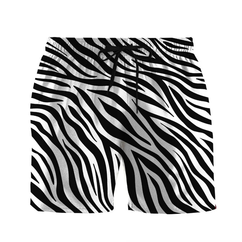 Pantalones cortos de piel con estampado 3d de animales para hombre, pantalón corto con estampado de Tigre, serpiente, cebra, para exteriores, Playa y calle, bañadores deportivos