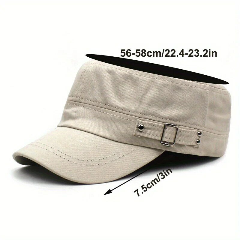 Solid Color Side Buckle Baseball Cap Army Cap Adjustable Sun Protection Snapback Caps For Women Men Travel Sport Hiking Dad Hat