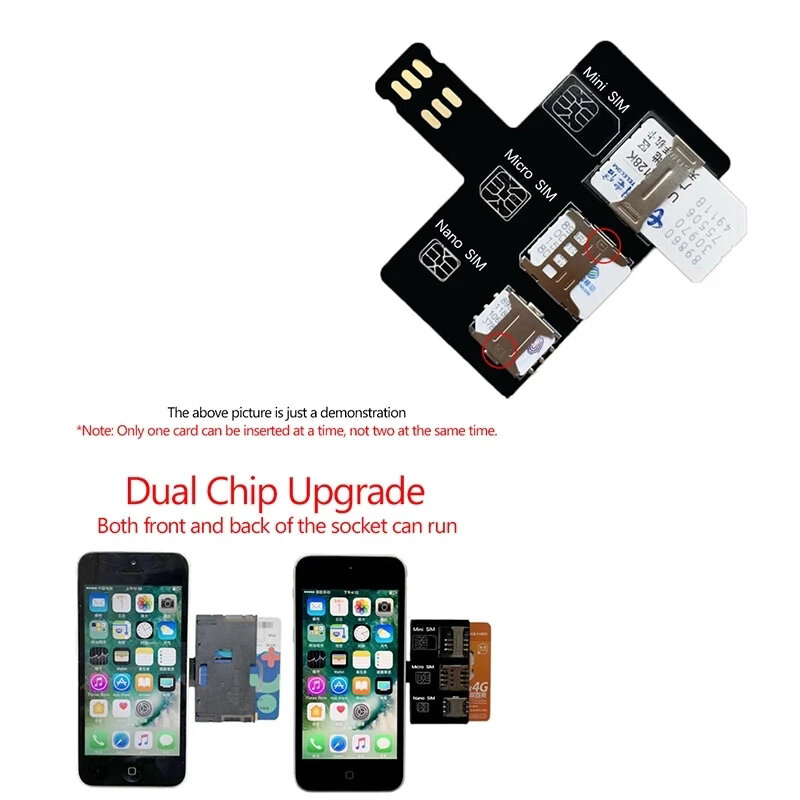 아이폰 SIM 카드용 NONE T10 외장 카드 슬롯 어댑터, 빠른 카드 체인저, 아이폰 SIM 카드 리더 홀더, 무료 리부팅 나노, 4 인 1