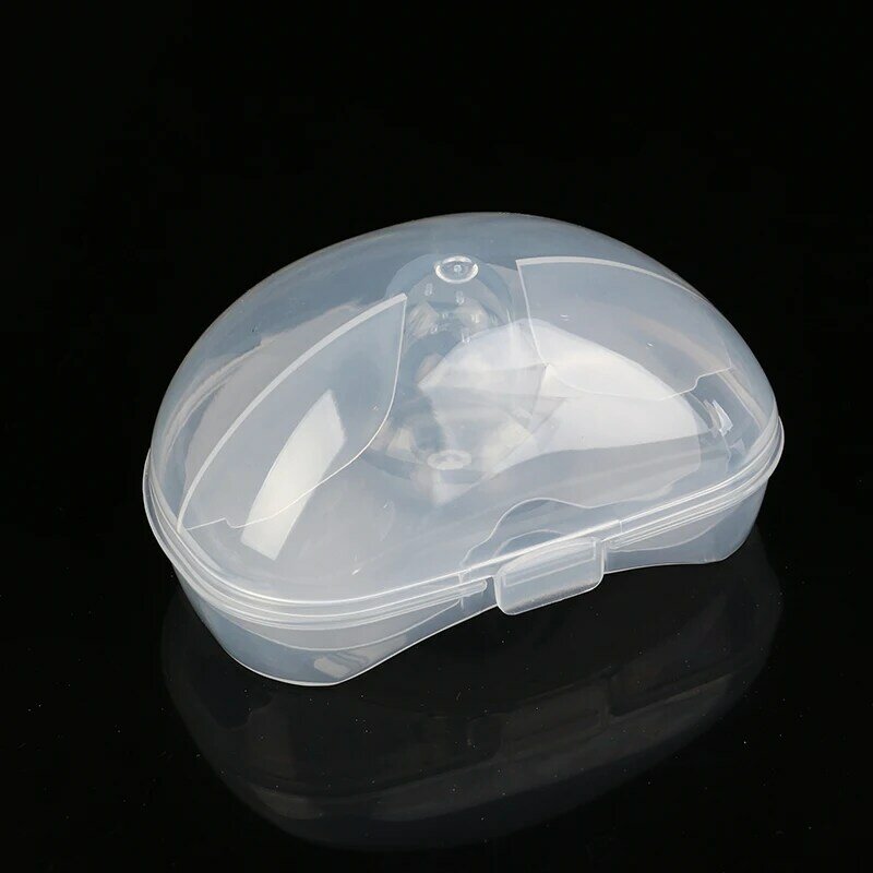 Protezioni per capezzoli in Silicone da 2 pezzi che alimentano le madri protezioni per capezzoli copertura protettiva per l'allattamento al seno con custodia trasparente