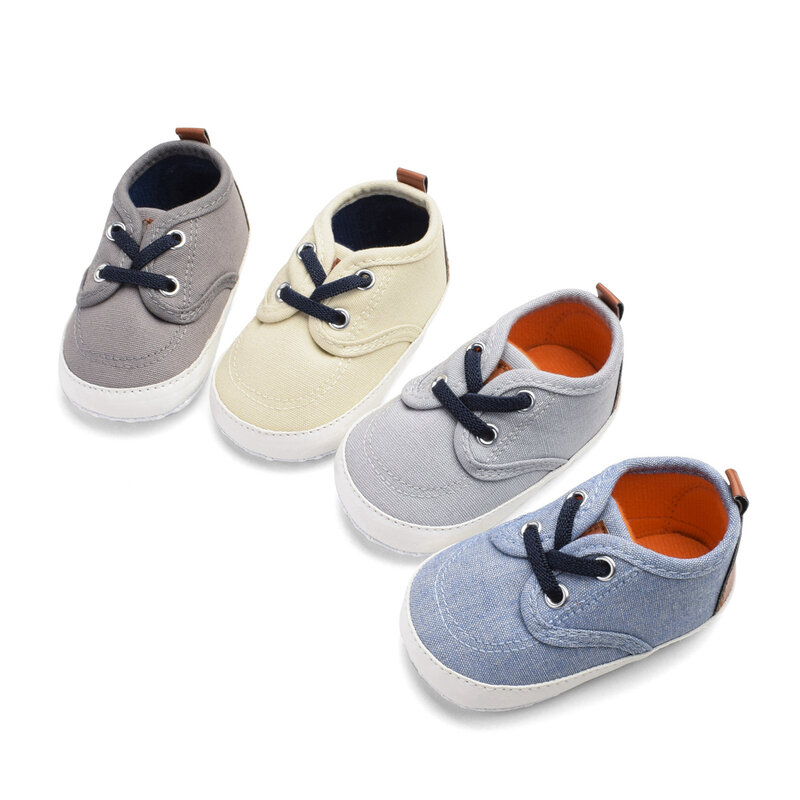 canvas Soft Sole Infant Baby Shoes Toddlers Boys Girls First Walkers Newborn Prewalkers Crib Shoes Moccasins 0-18m