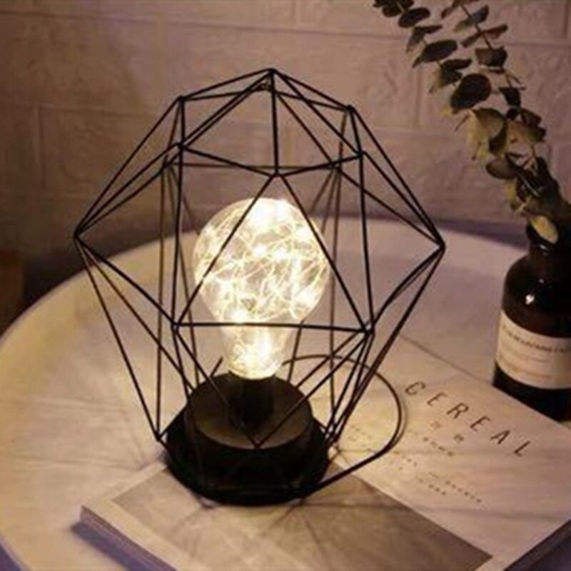 Ornamen Dekoratif Lampu Malam Kamar Tidur LED Lampu Pemodelan Bahan Logam Tempa