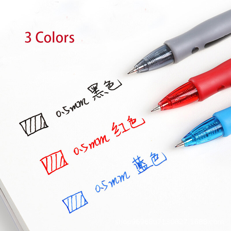 Roise Retractable Gel Pens Set Black/Red/Blue Ink Ballpoint for Writing Refills Office Accessories School Supplies Stationery