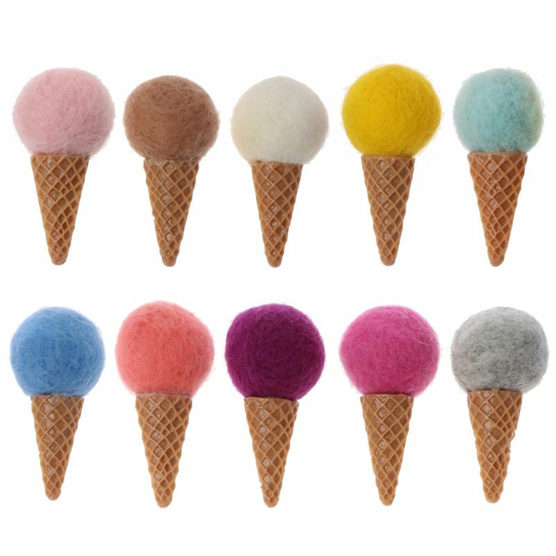 Мини-шерстяной детский реквизит для мороженого в форме мороженого, реквизит для фотосессии, 6x3 см, шарик для мороженого, шар