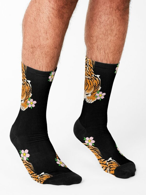 Tiger-calcetines de la vieja escuela de Japón para hombre y mujer, medias deportivas personalizadas de anime, crazy Luxury