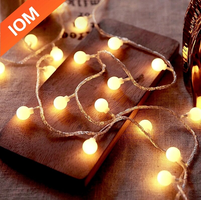 10M USB/batteria Power Ball LED String Lights ghirlanda Lights lampada da esterno Wedding Garden Fairy Lights decorazione natalizia