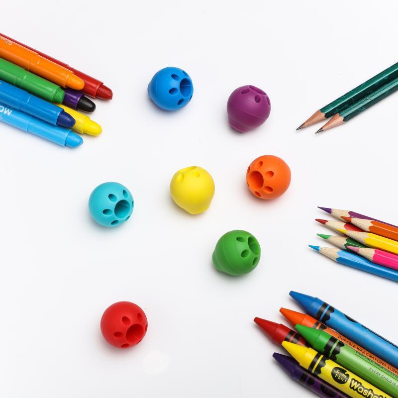 1-3 uds. Portalápices de silicona con forma de bola para práctica de escritura para niños