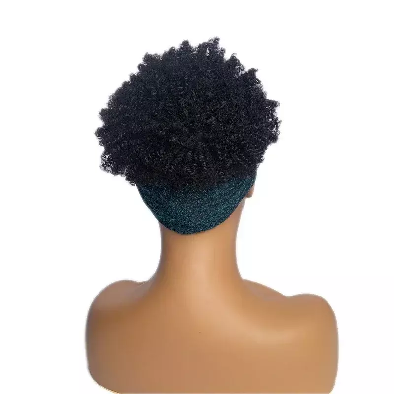 Parrucche corte a fascia riccia crespa per donne nere ricci Afro parrucche bionde con sciarpa parrucca Cosplay riccia naturale capelli finti sintetici