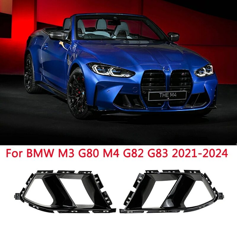 ABS Carbon Fiber Look Front Bumper Air Inlet Grille For BMW M3 M4 G80 G82 G83 Side Vents Decorative Spoiler