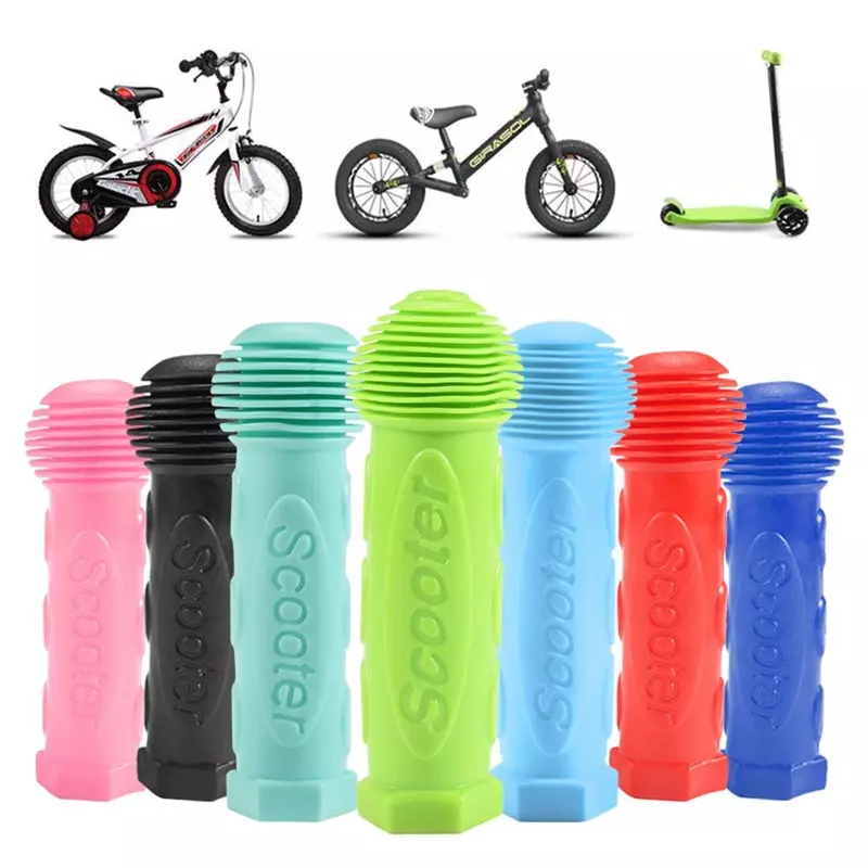 Empuñaduras de goma para manillar de bicicleta, cubierta antideslizante para triciclo, monopatín, Scooter, ciclismo para niños, 1 par