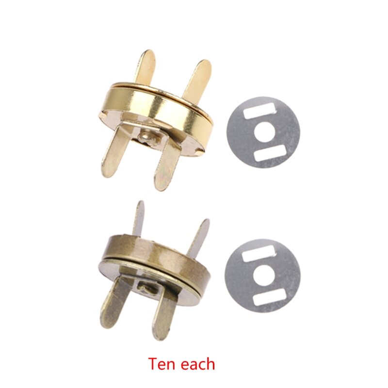 10x Magnetic Snap Buckle For DIY Clasps Closure Handbag Purse Bags Accessories