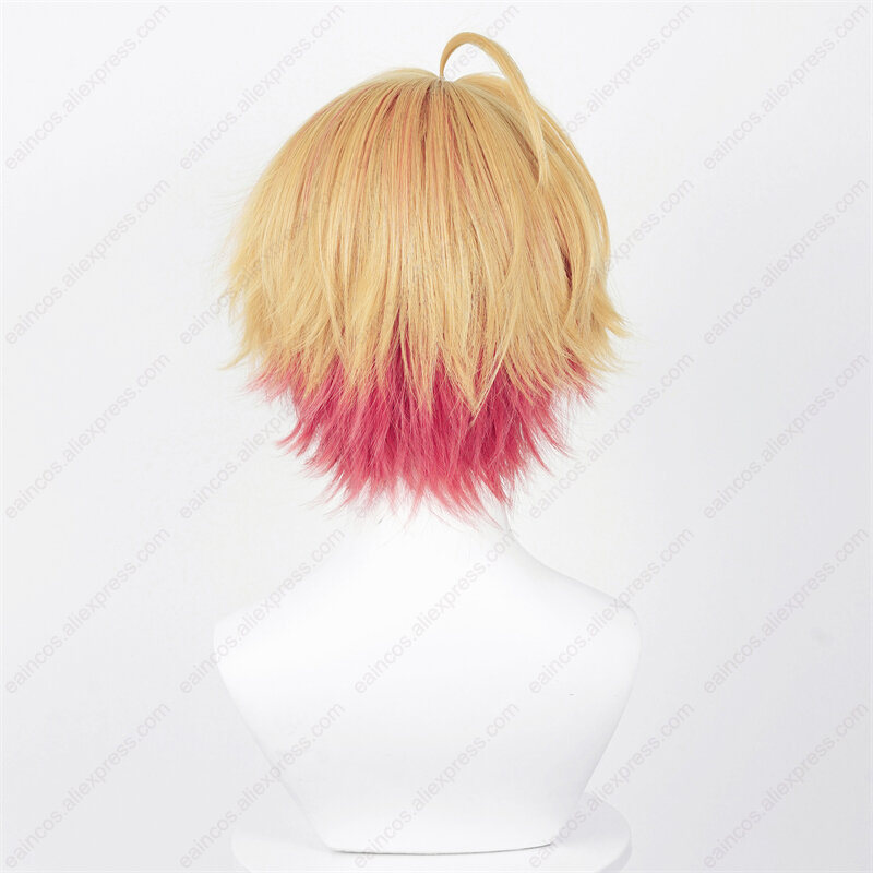 Hoshino Peluca de Cosplay de Aguamarina de Anime, pelo corto de 32cm, pelucas de Cosplay de colores mezclados, pelucas sintéticas resistentes al calor