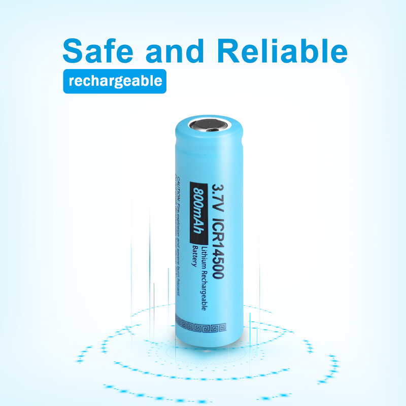 PKCELL-batería de litio AA 800mAh 3,7 V ICR 14500, célula de baterías recargables de iones de litio para linterna Led, faros, linterna, ratón, 2 uds.