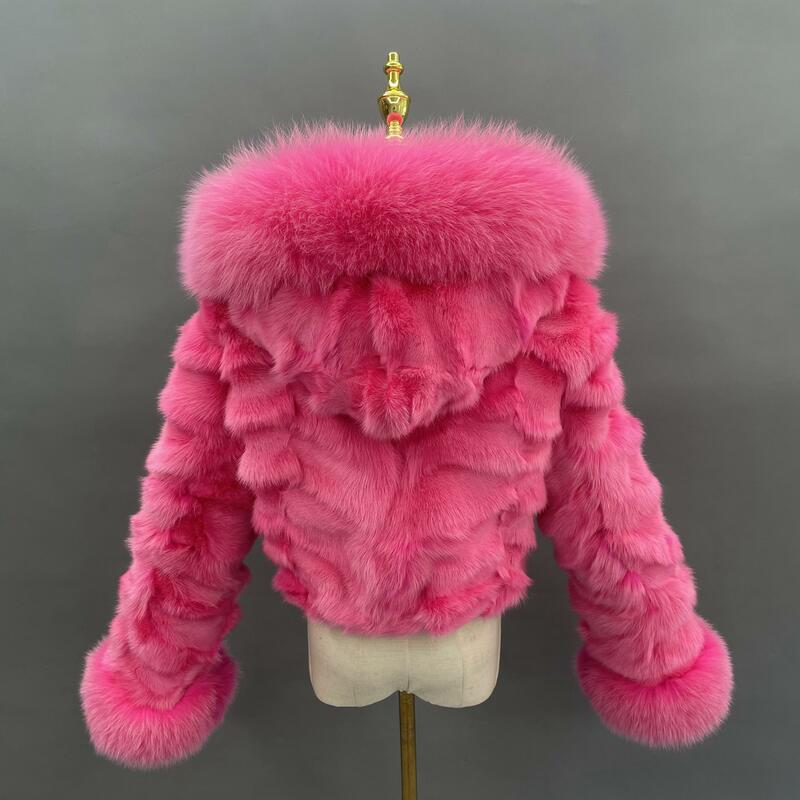 女性の冬の毛皮のコート,自然な本物の毛皮のコート,防寒着,高品質の毛皮の服,2023