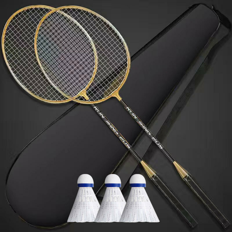 2 stücke profession elle Badminton schläger und Trage tasche Set Doppel Badminton schläger Set Indoor Outdoor Speed Sport zubehör