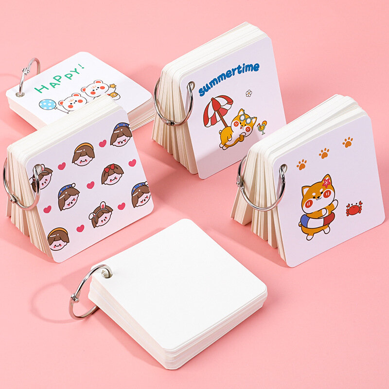 1PCS Cute Pocket English Vocabulary Word Book Kawaii Cartoon Learn Foreign Words Memo Check Notebook School Stationery