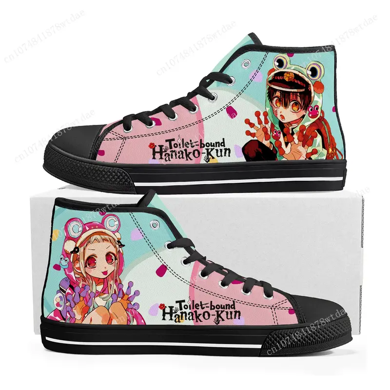 Toiletgebonden Hanako Kun Hoge Top Sneakers Heren Dames Tiener Hoge Kwaliteit Canvas Sneaker Anime Cartoon Casual Op Maat Gemaakte Schoen