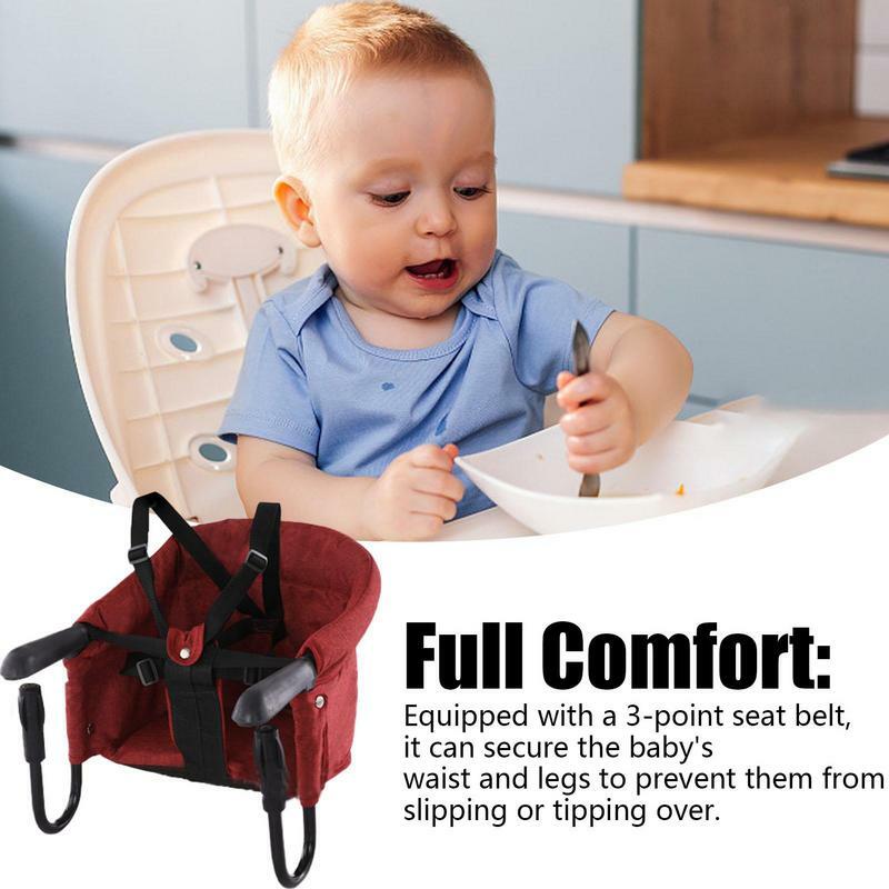 Dobrável Baby Highchair Fixação Clipe na Mesa, cadeira portátil Booster, cinto de segurança, Dinning Hook-On Harness, acessórios do bebê