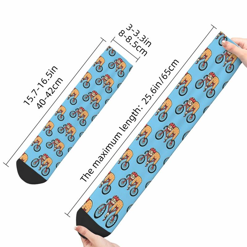 Hip-hop Cute Sleeping Sloth Basketball Socks Bicycle Polyester Middle Tube Socks for Unisex Non-slip