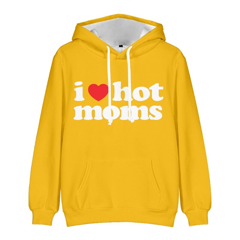 Danny Duncan I Heart Moms Maroon Hoodie 3D Trendy Print Hip Hop Hoody Casual All-match Harajuku Unisex Hoodie tops