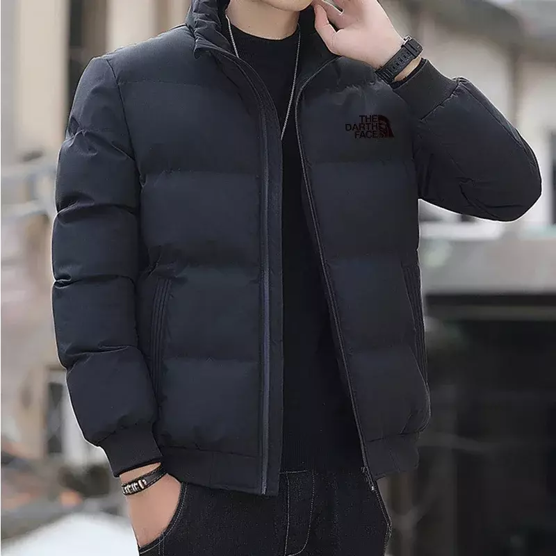Jaket katun dan jaket pria, mantel trench tebal dan hangat, ukuran Eropa, XS-3XL, musim dingin, 2023