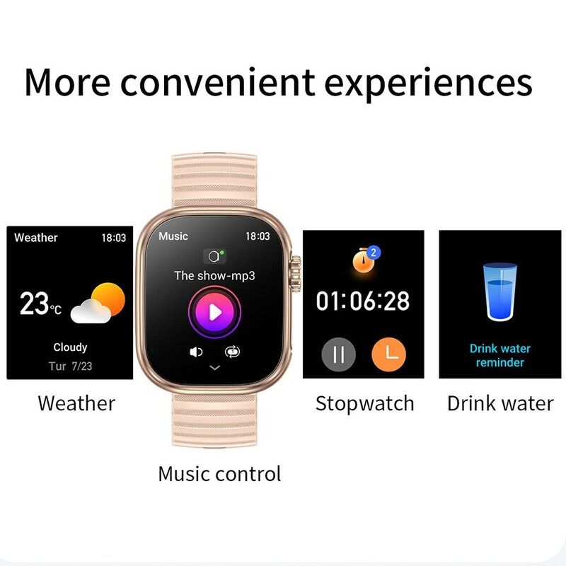 SENBONO-reloj inteligente para hombre y mujer, pulsera con linterna LED, más de 100 modos deportivos, rastreador de actividad física, temperatura corporal, pantalla de 2,01"