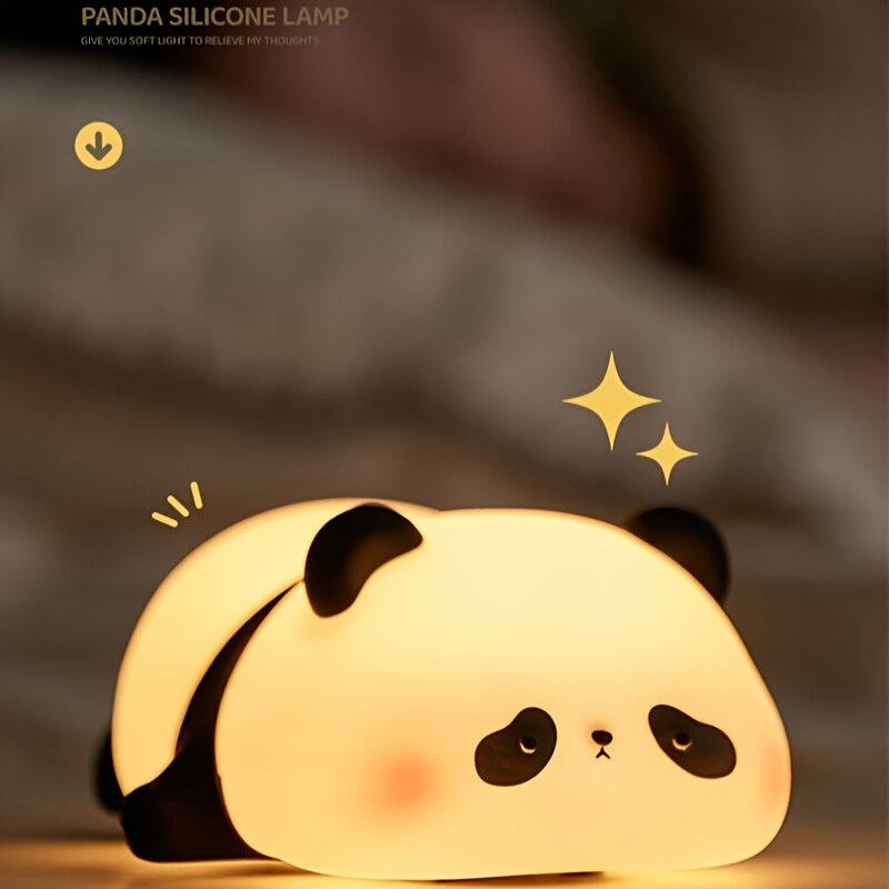 1 szt. Śliczna lampka nocna Panda Panda, lampka nocna z miękkimi nowościami dla zwierząt, stopniowane, przyciemniane światło nocne dla rodziców, używane do karmienia piersią