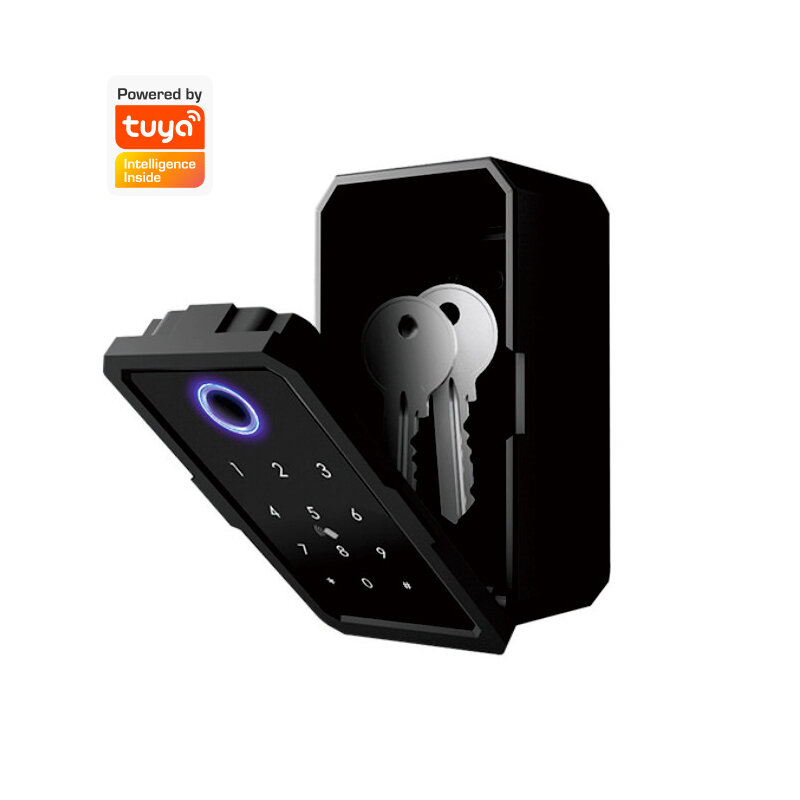Upgrade Safe Key Storage Box Biometric Electronic Digital WiFi TTlock Tuya Fingerprint Smart Key Lock Box