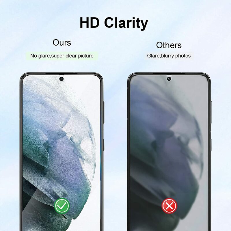 Anti Scratch Screen Protector Glass, Desbloqueio de impressão digital, Samsung Galaxy S21 5G SM-G991, Vidro Temperado 0.2mm, 1 Pc, 4Pcs