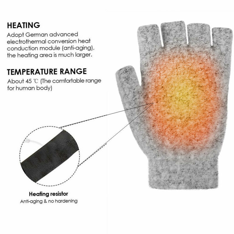 Zimowy do ogrzewania rękawiczek ekran dotykowy z regulowaną temperaturą pełny i pół palca rękawice do jazdy na motorze lub rowerze sprzęt kolarski narciarskie