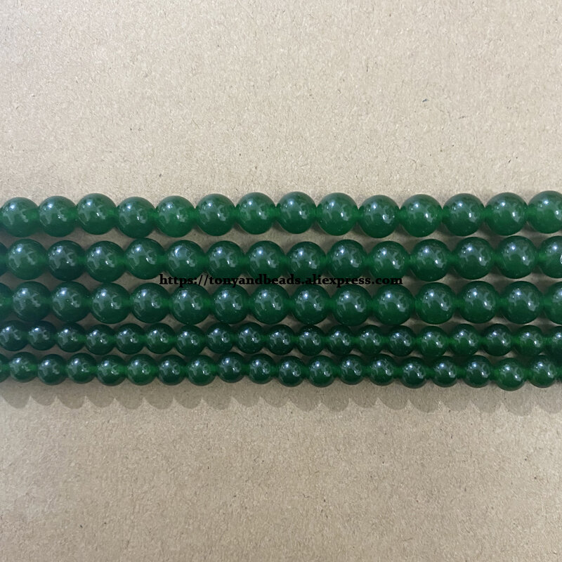 Naturstein dunkelgrüne Jade runde lose Perlen 6 8 10 mm Pick-Größe für die Schmuck herstellung