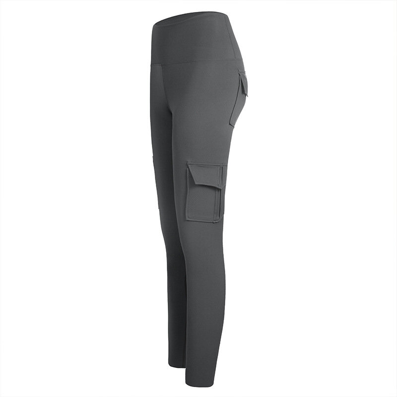 Pantalon de fitness à poche pour femme, pantalon de sport moulant, braguette à fermeture éclair, ouverture zippée est discutable sans décoller