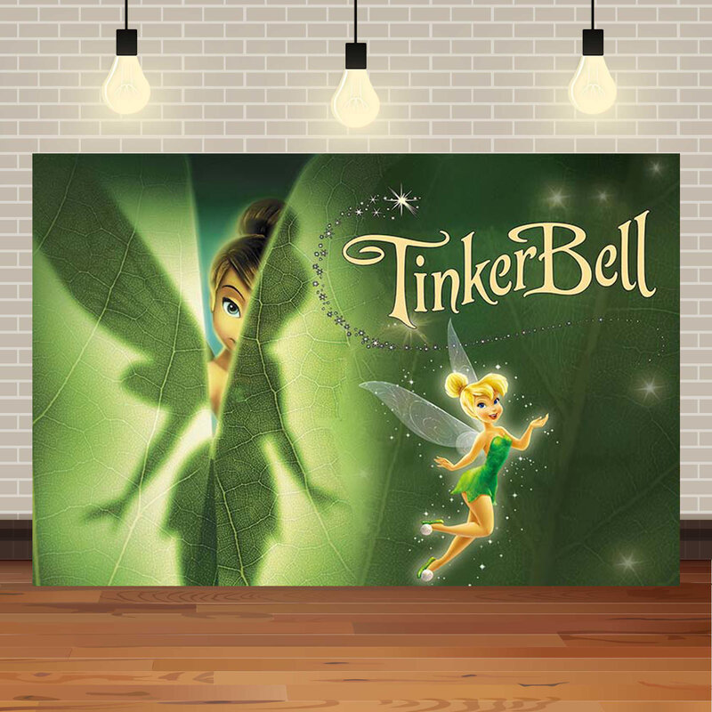 Tinker Bell Fairies Background para a decoração da festa de aniversário da menina, Silvermist Cartoon Banner, Baby Shower Photo Background