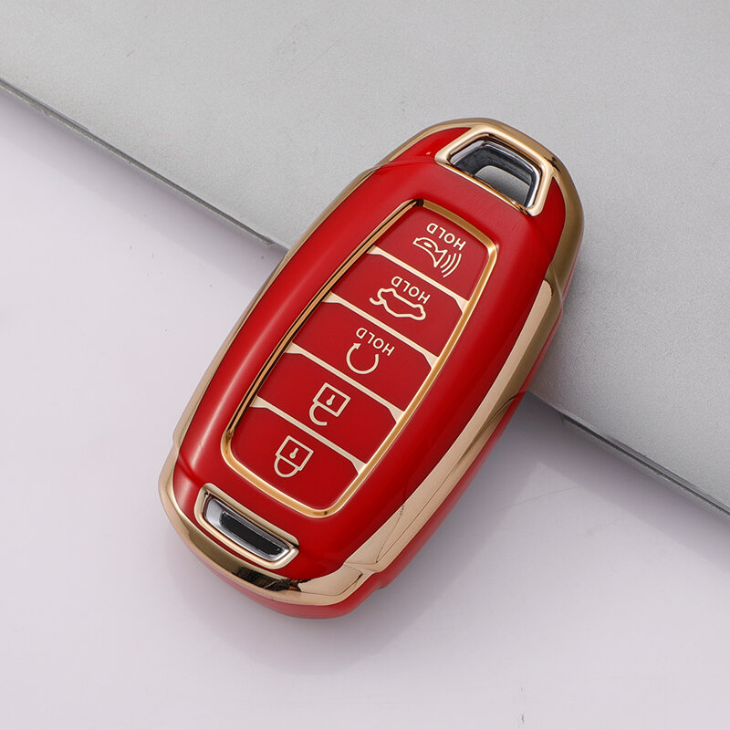 5 Button TPU Car Key Fob Case Cover For Hyundai i30 Ix35 KONA Encino Solaris Azera Grandeur Ig Accent Santa Fe Palisade Keychain