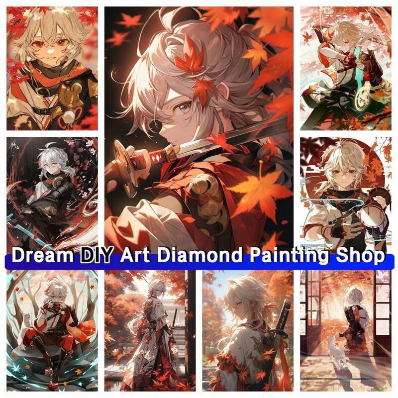 Genshin Impacto Kaedehara Kazuha Sonho DIY Pintura Diamante, Personagem do Jogo, Mosaico Kit Ponto Cruz, Decoração do quarto Bordado