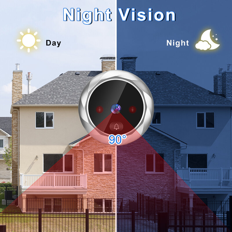 Wsdcam 2,8 дюймовый ЖК-цифровой глазок дверной звонок 90 градусов дверной глазок камера ночного видения фото дверное кольцо монитор