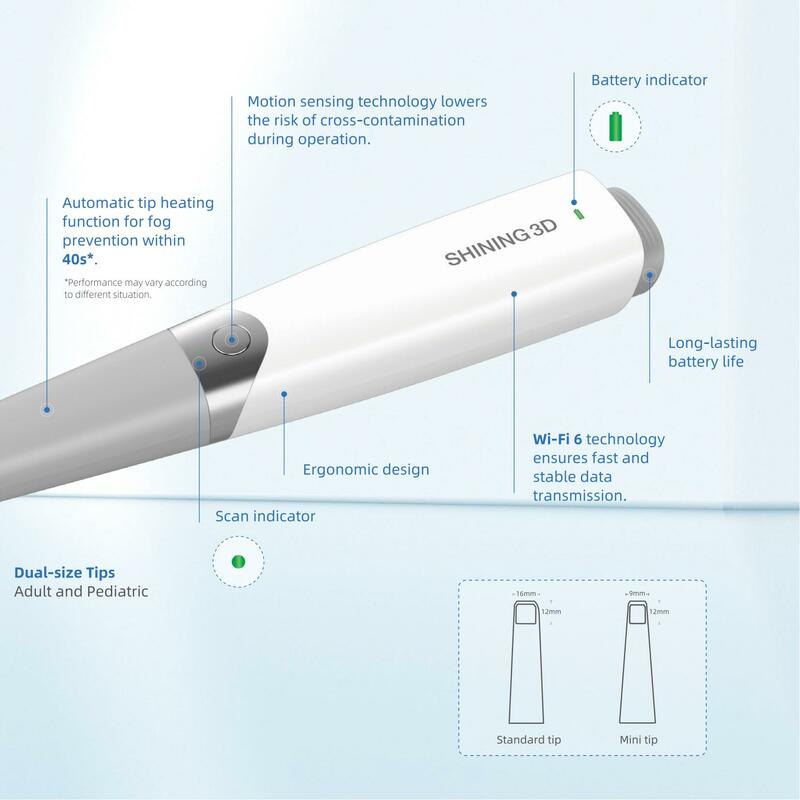 CE Approved Shining 3D Aoralscan 3 Wireless Intraoral Scanner With Dental Cloud and Long-Lasting Battery Life