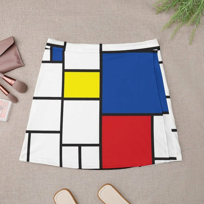 Mondrian Minimalist De Stijl Modern Art II? FatfBrian-Mini jupe de luxe pour femmes, jupes pour femmes
