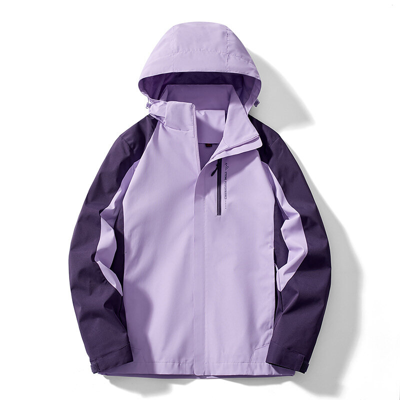 용수철 가을 시즌 얇은 재킷, 야외 방풍 및 방수 등산 후드 코트, 커플 패션 바람막이, 2024
