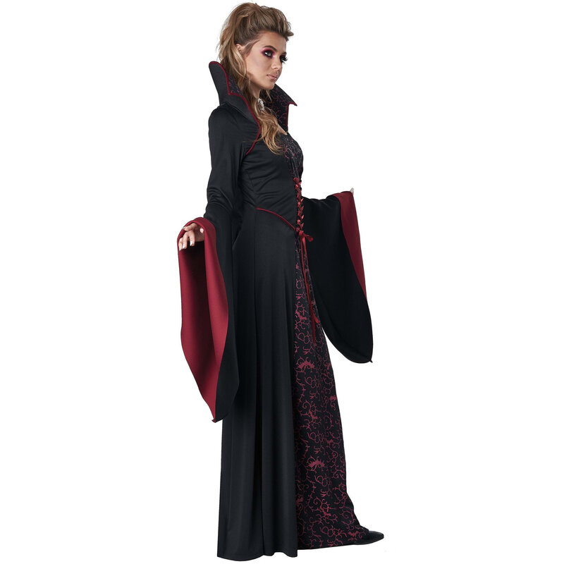 Costume d'Halloween de la Reine des Vampires, Déguisement de Sorcière, Zombie, Démon, Cour