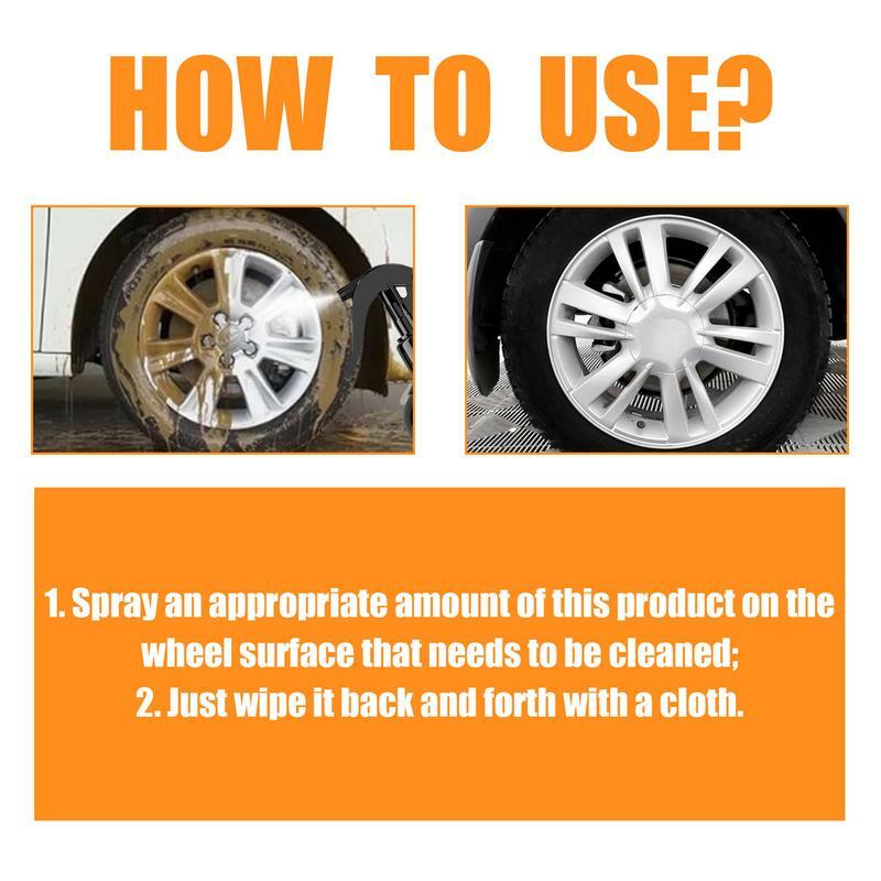 Wheel Cleaner Spray Professional Aluminum Rim Cleaner 100ml Brake Dust Remover Wheel Cleaner Long-Lasting Car Detailing Solution