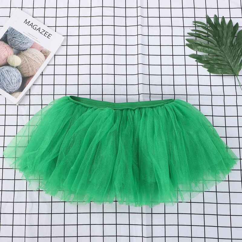 Dance Tulle Tutu 5 Layered Tutu Prom Party Costume Tulle Tutu for Women and Girls,Green