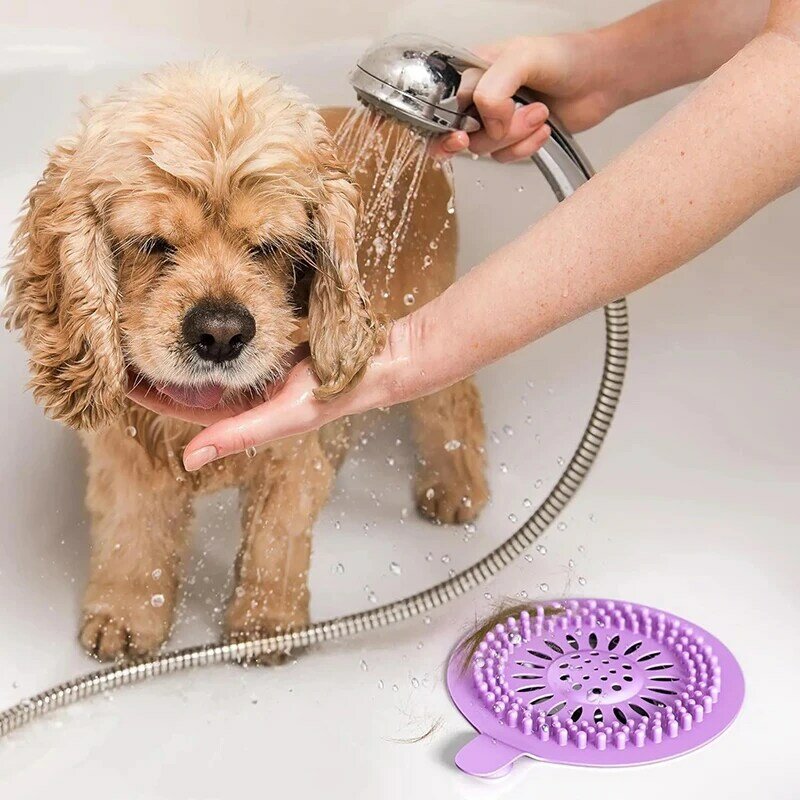 Tampa do dreno do chuveiro do silicone, Catcher do cabelo para a banheira da pia do banho, filtro, 1 PC