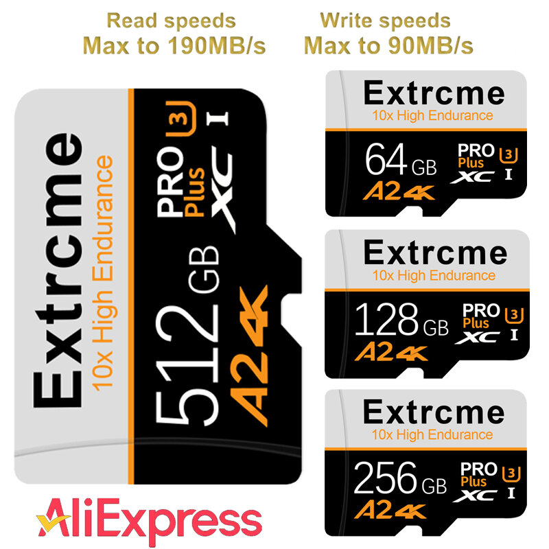 Cartão de memória classe 10 para telefone e PC, Ultra Micro SD, TF Flash Card, 128GB, 32GB, 64GB, 256GB, 512GB, A2