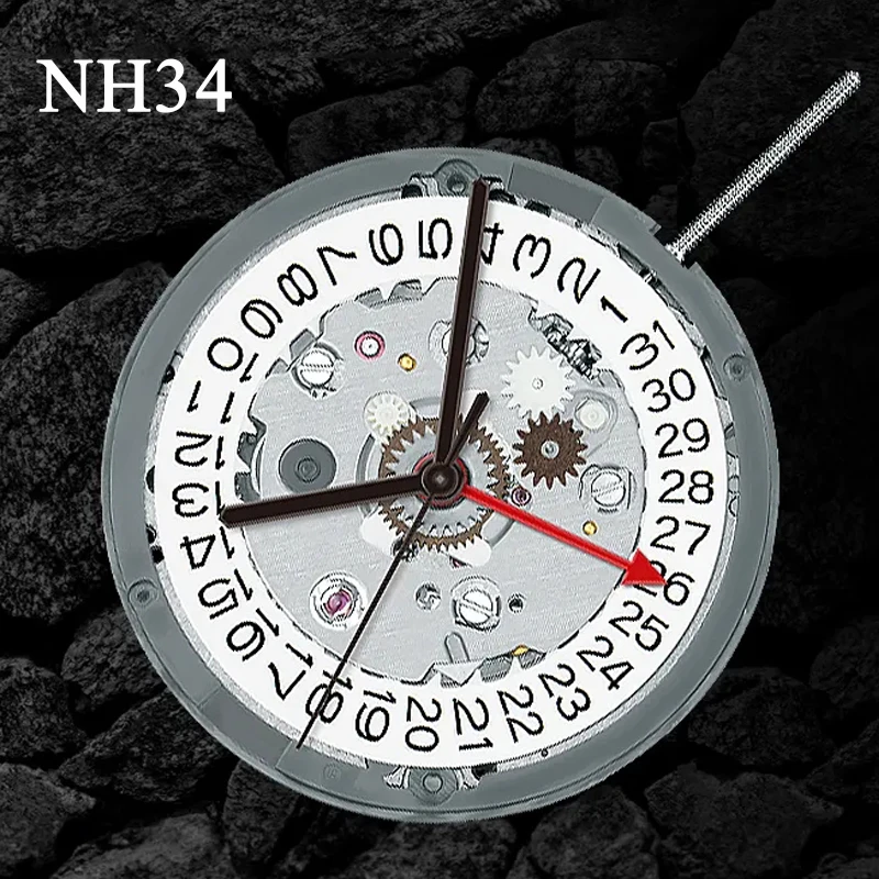 自動金属巻き腕時計,高精度,日本のnh34ムーブメント,新品およびオリジナル,24ジュエリー,nh34a r34 4 hands,gmt date