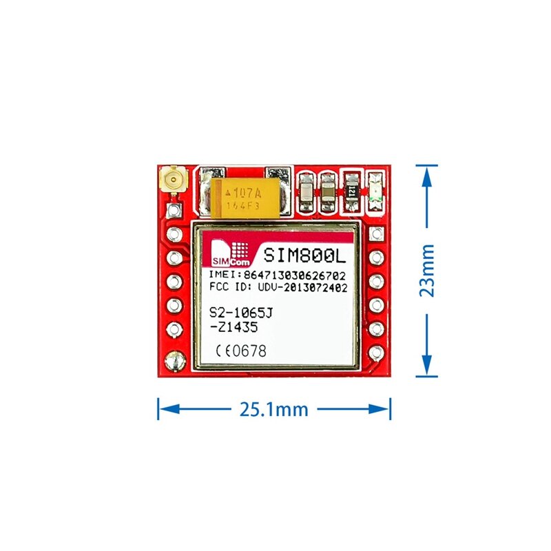 Menor Cartão Core Board, Cartão Microsim, Durável, Porta Serial TTL, Módulo Breakout GSM, SIM800L, GPRS, GSM